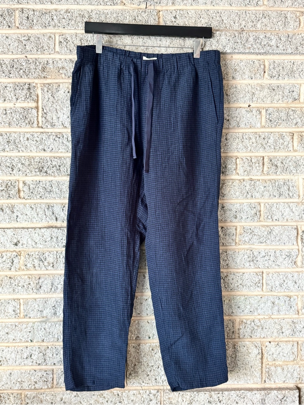 NWT Eileen Fisher Puckered Organic Linen Tapered Pant Ink PM